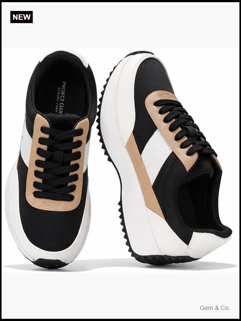 Memory Foam Fashion Sneakers Non-Slip Lace Up Lightweight Women's Athletic Shoes
